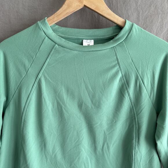 Member’s Mark Brushed Long Sleeve Tee Green Lily Crewneck Soft Fleece Size M - Picture 2 of 10